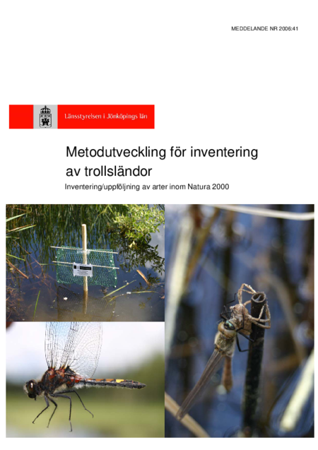 Metodutveckling för inventering av trollsländor | Länsstyrelsen Jönköping