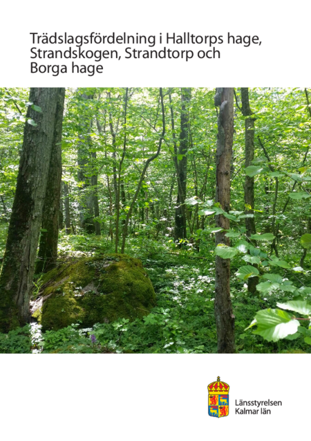 Trädslagsfördelning i Halltorps hage, Strandskogen, Strandtorp och ...
