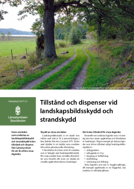 Tillstånd och dispenser vid landskapsbildsskydd och strandskydd ...